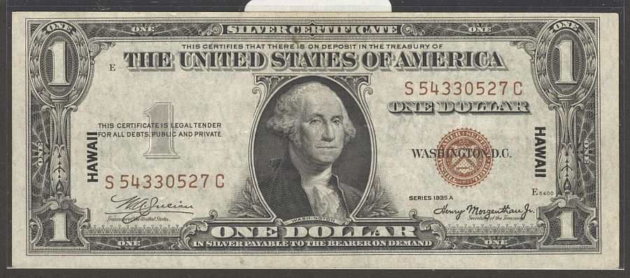 Fr.2300, 1935A $1 Hawaii WWII Emergency Issue Silver Certificate,  S-C Block, VF/XF